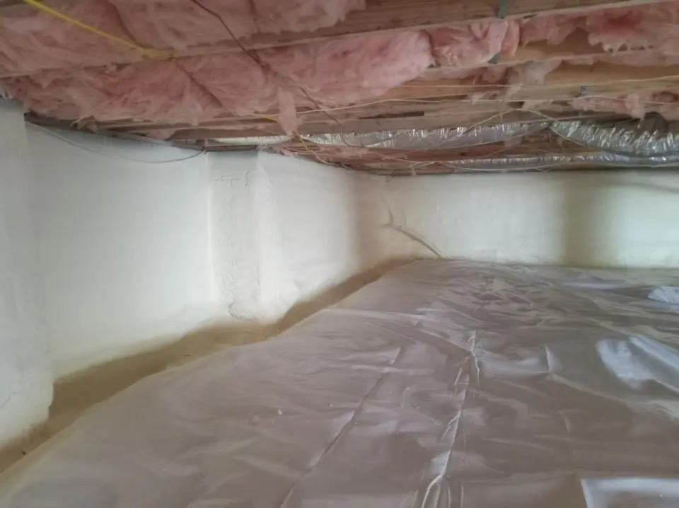 Crawl space encapsulation with closed-cell spray foam for Spray Foam Roofing in Sunbury